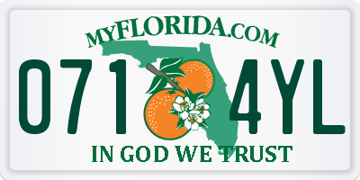 FL license plate 0714YL