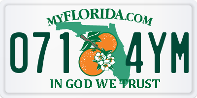FL license plate 0714YM