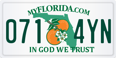 FL license plate 0714YN