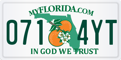 FL license plate 0714YT