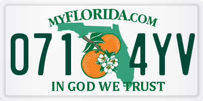 FL license plate 0714YV