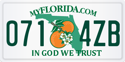 FL license plate 0714ZB