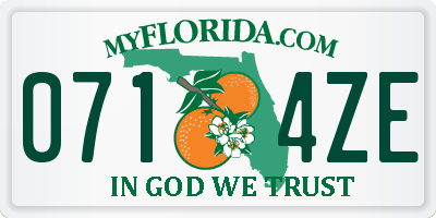 FL license plate 0714ZE
