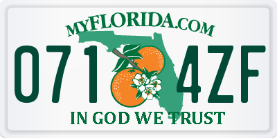 FL license plate 0714ZF
