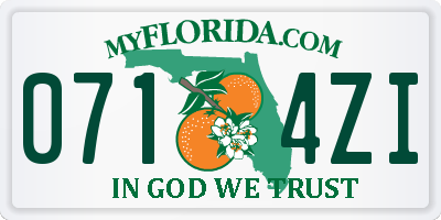FL license plate 0714ZI