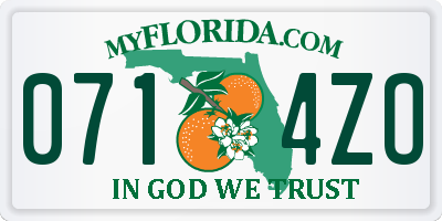 FL license plate 0714ZO