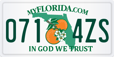 FL license plate 0714ZS