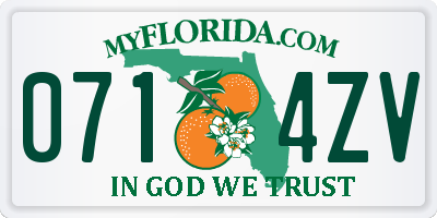 FL license plate 0714ZV