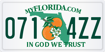 FL license plate 0714ZZ