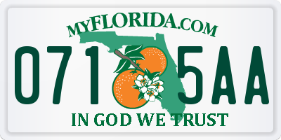 FL license plate 0715AA