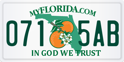FL license plate 0715AB