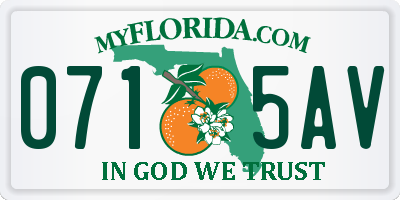 FL license plate 0715AV