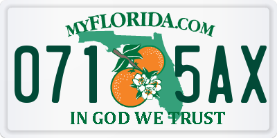 FL license plate 0715AX