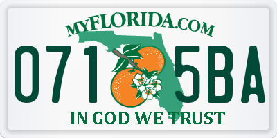 FL license plate 0715BA