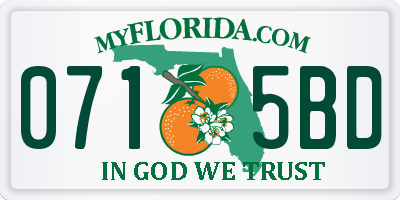 FL license plate 0715BD