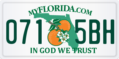 FL license plate 0715BH