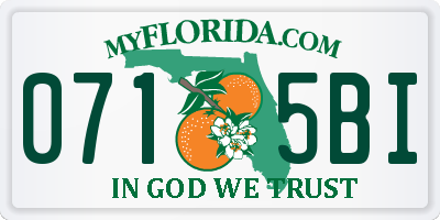 FL license plate 0715BI