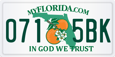 FL license plate 0715BK