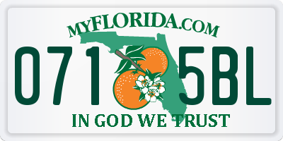FL license plate 0715BL