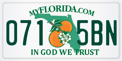 FL license plate 0715BN