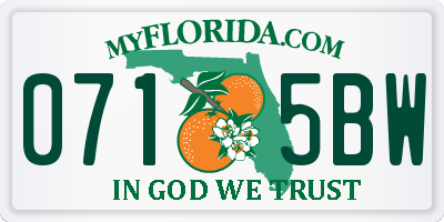 FL license plate 0715BW