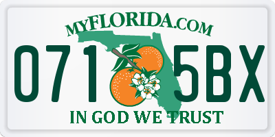 FL license plate 0715BX