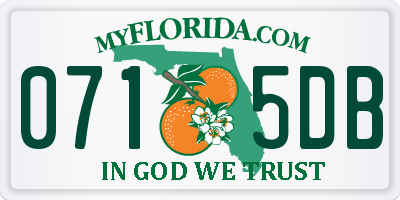 FL license plate 0715DB