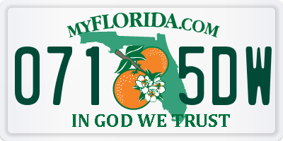 FL license plate 0715DW