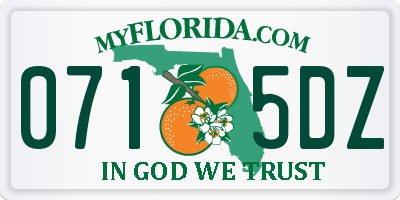 FL license plate 0715DZ