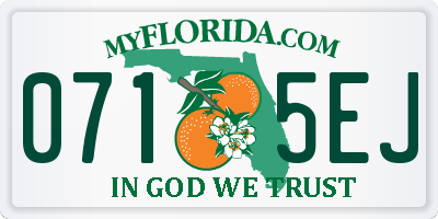 FL license plate 0715EJ