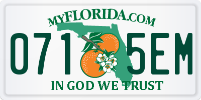 FL license plate 0715EM