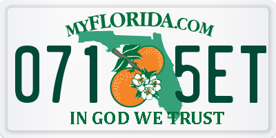 FL license plate 0715ET
