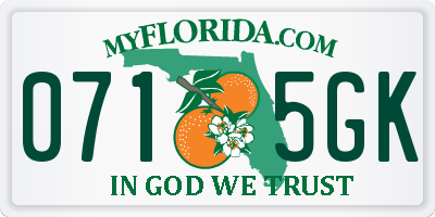 FL license plate 0715GK
