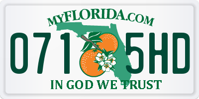 FL license plate 0715HD
