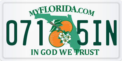 FL license plate 0715IN