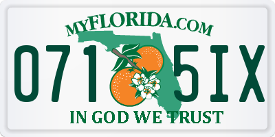 FL license plate 0715IX