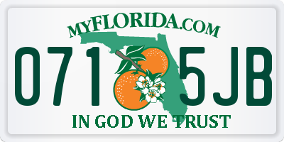 FL license plate 0715JB