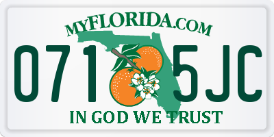FL license plate 0715JC