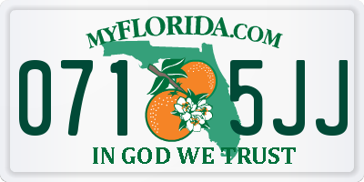 FL license plate 0715JJ