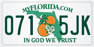 FL license plate 0715JK
