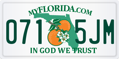 FL license plate 0715JM