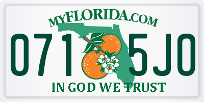 FL license plate 0715JO