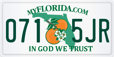FL license plate 0715JR