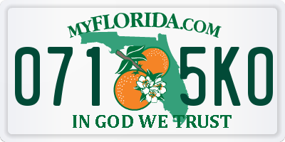 FL license plate 0715KO