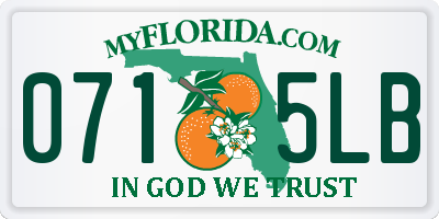 FL license plate 0715LB