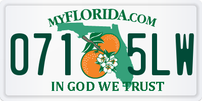 FL license plate 0715LW