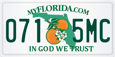 FL license plate 0715MC