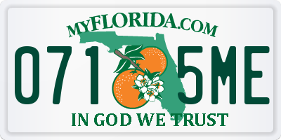 FL license plate 0715ME