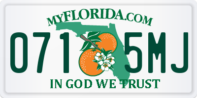 FL license plate 0715MJ