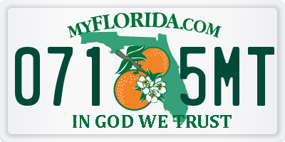 FL license plate 0715MT